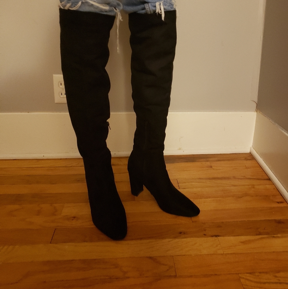New Black Over the Knee Tall Boots sz 8.5